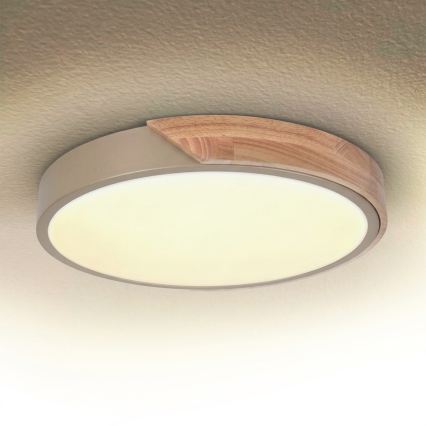 BRILAGI - Plafonieră LED PILANA LED/24W/230V stejar/bej Ø 30 cm