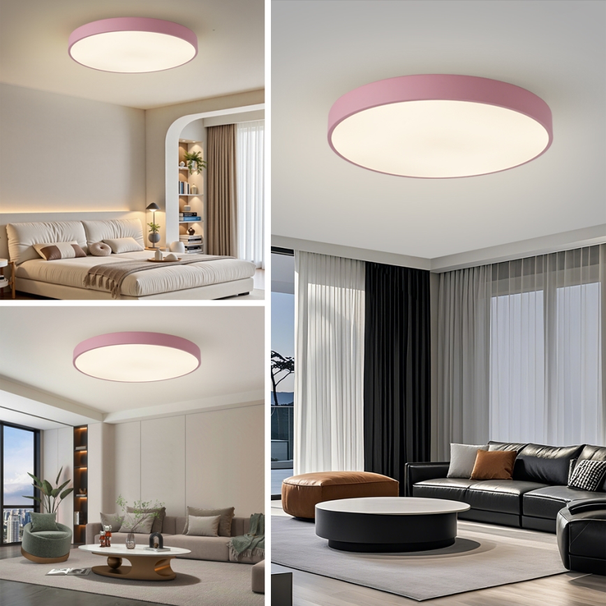 Brilagi - Plafonieră LED POOL, 100W, 230V, 3000/4000/6000K, Ø 80 cm, roz