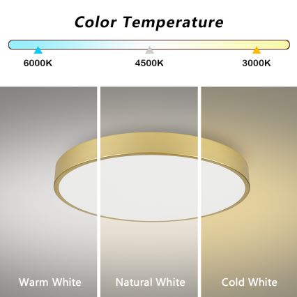 Brilagi - Plafonieră LED POOL, 100 W, 230 V, 3000/4000/6000 K, Ø 80 cm, aurie