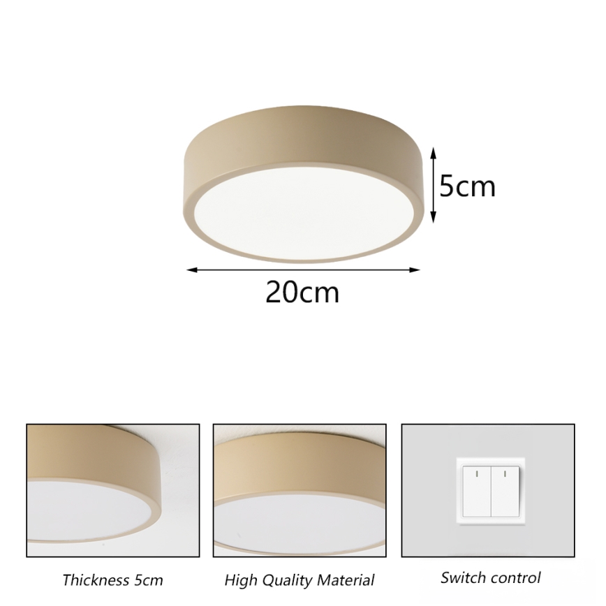 Brilagi - Plafonieră LED POOL LED/18W/230V 3000/4500/6000K Ø 20 cm bej