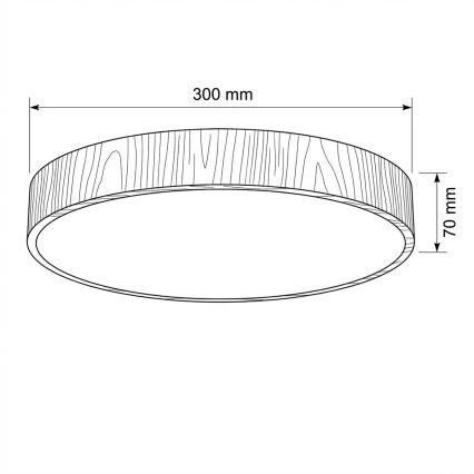 Brilagi - Plafonieră LED POOL, 36W, 230V, 3000/4000/6000K, Ø 30 cm, cu finisaj aspect lemn