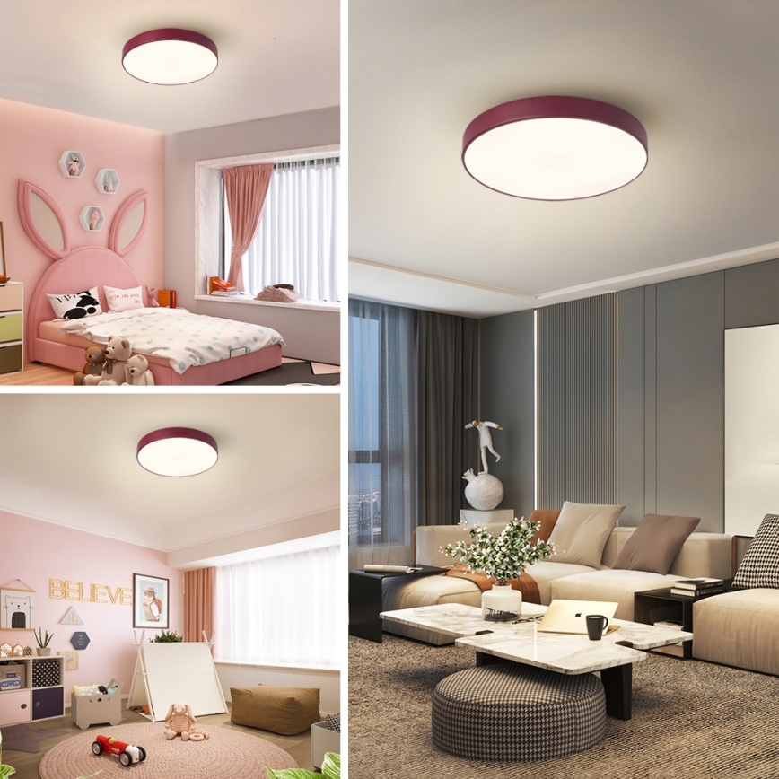 Brilagi - Plafonieră LED POOL, 36 W, 230 V, 3000/4000/6000 K, Ø 30 cm, burgundiu