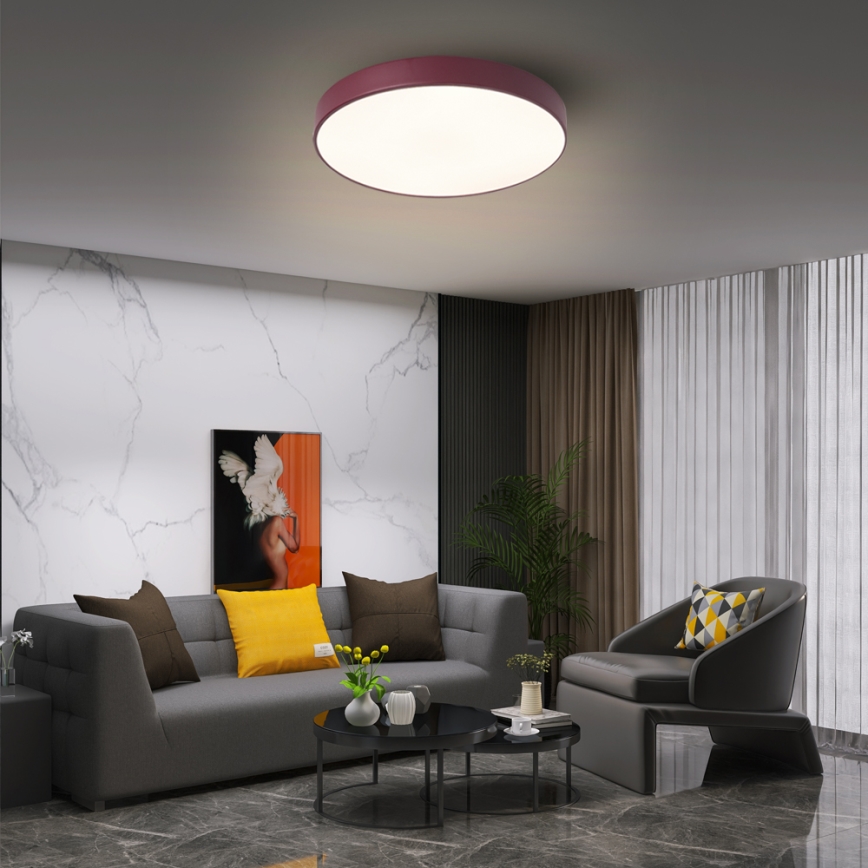 Brilagi - Plafonieră LED POOL, 36 W, 230 V, 3000/4000/6000 K, Ø 30 cm, burgundiu
