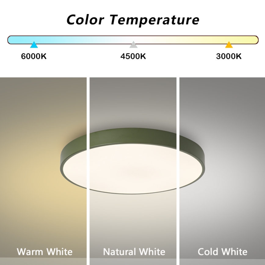 Brilagi - Plafonieră LED POOL LED/36W/230V 3000/4000/6000K Ø 30 cm verde
