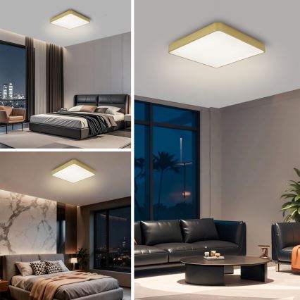 Brilagi - Plafonieră LED POOL, 36W, 230V, 3000/4000/6000K, 40x40 cm, auriu