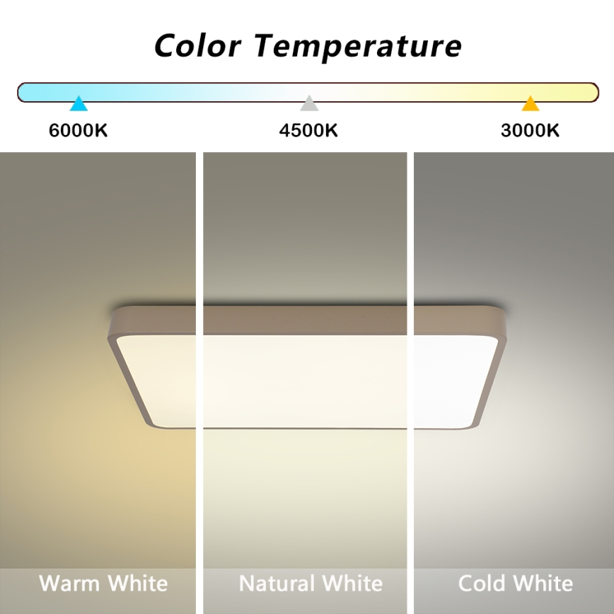 Brilagi - Plafonieră LED POOL, 36W, 230V, 3000/4000/6000K, 40x40 cm, bej