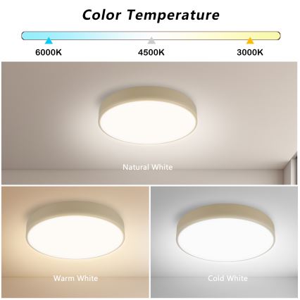 Brilagi - Plafonieră LED POOL, 36W/230V, 3000/4000/6000K, Ø 30 cm, bej