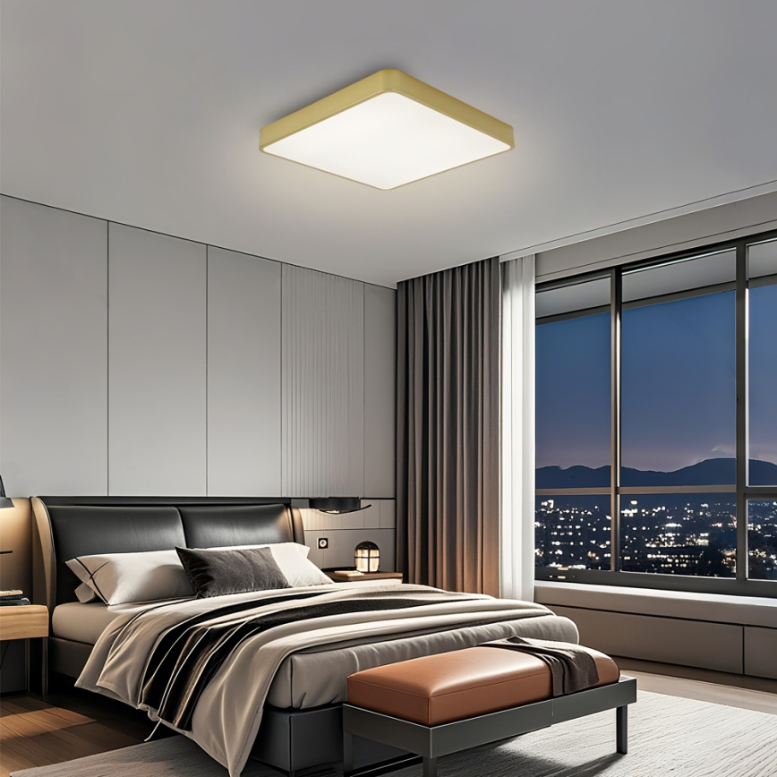 Brilagi - Plafonieră LED POOL, 36W, 230V, 3000/4500/6000K, 40x40 cm, auriu