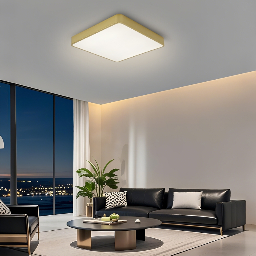 Brilagi - Plafonieră LED POOL, 48 W, 230 V, 3000/4500/6000 K, 50 x 50 cm, aurie