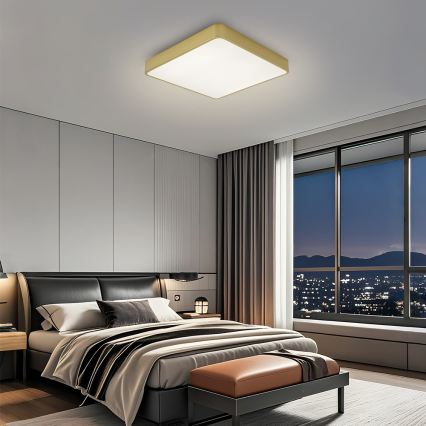 Brilagi - Plafonieră LED POOL, 48 W, 230 V, 3000/4500/6000 K, 50 x 50 cm, aurie