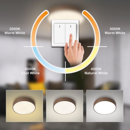 Brilagi - Plafonieră LED POOL 48W/230V 3000/4000/6000K Ø 40 cm maro