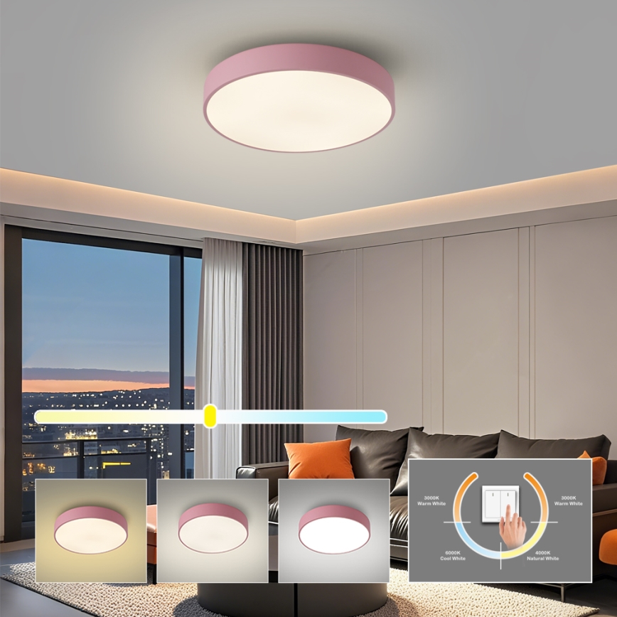 Brilagi - Plafonieră LED POOL LED/48W/230V 3000/4000/6000K Ø 40 cm roz