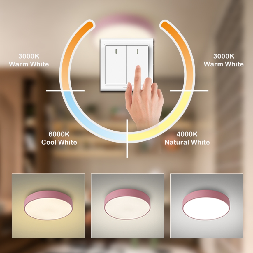 Brilagi - Plafonieră LED POOL LED/48W/230V 3000/4000/6000K Ø 40 cm roz