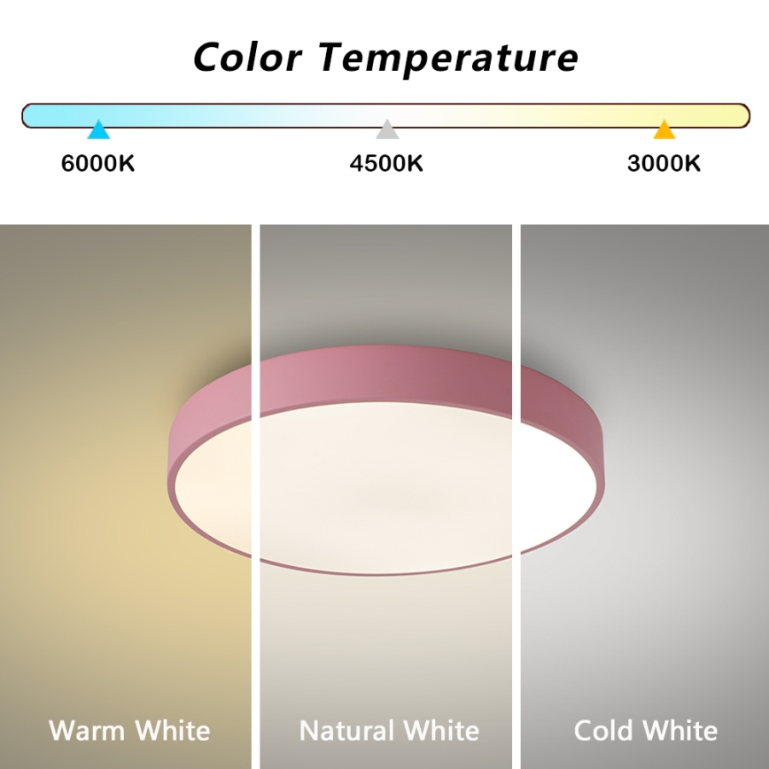 Brilagi - Plafonieră LED POOL LED/48W/230V 3000/4000/6000K Ø 40 cm roz