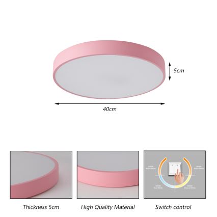 Brilagi - Plafonieră LED POOL LED/48W/230V 3000/4000/6000K Ø 40 cm roz