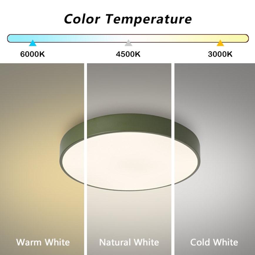 Brilagi - Plafonieră LED POOL, 48 W, 230 V, 3000/4000/6000 K, Ø 40 cm, verde
