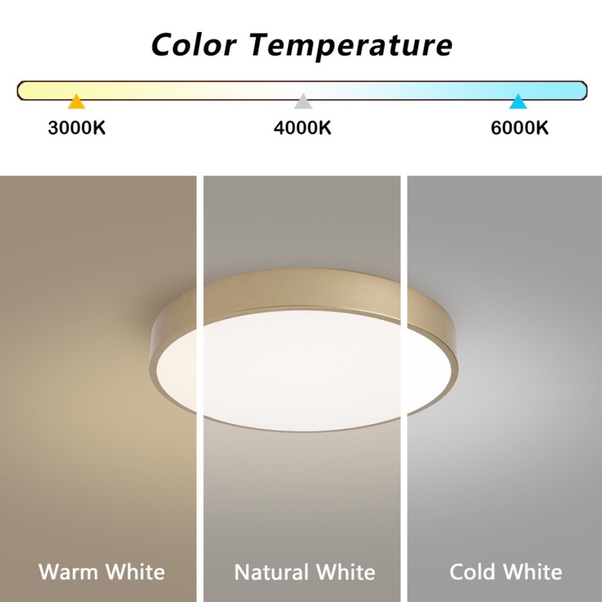 BRILAGI - Plafonieră LED POOL/48W/230V 3000/4000/6000K diametru 40 cm aurie