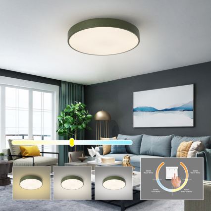 Brilagi - Plafonieră LED POOL, 60 W, 230 V, 3000/4000/6000 K, Ø 50 cm, verde