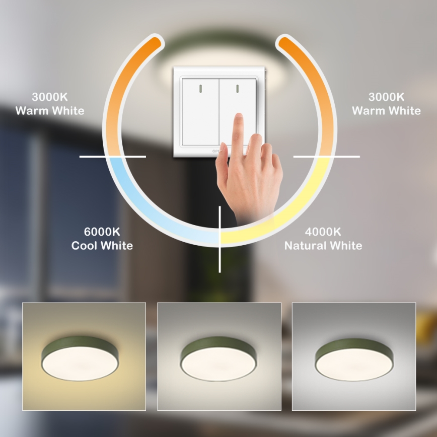 Brilagi - Plafonieră LED POOL, 60 W, 230 V, 3000/4000/6000 K, Ø 50 cm, verde