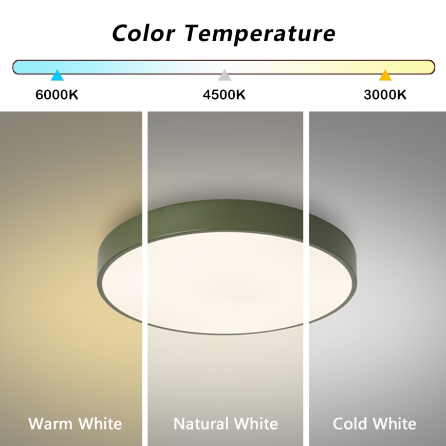 Brilagi - Plafonieră LED POOL, 60 W, 230 V, 3000/4000/6000 K, Ø 50 cm, verde