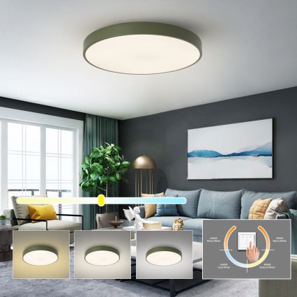 Brilagi - Plafonieră LED POOL, 60 W, 230 V, 3000/4000/6000K, Ø 60 cm, verde