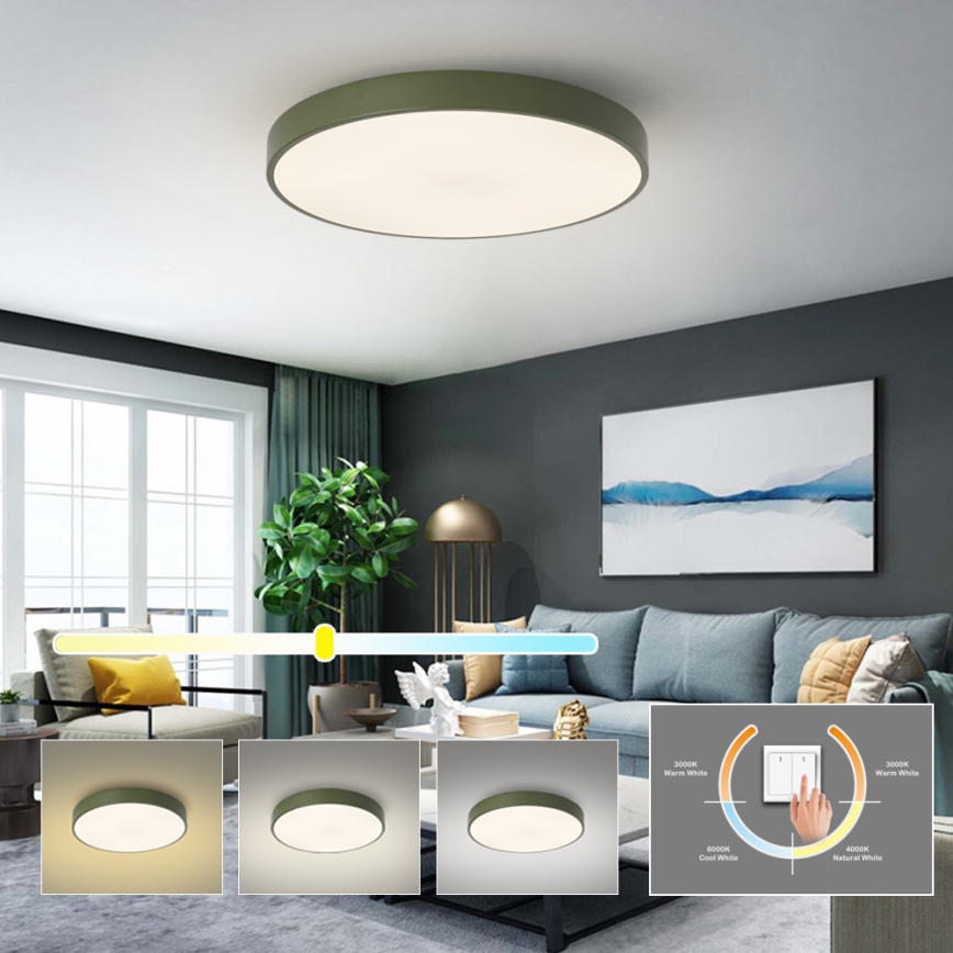 Brilagi - Plafonieră LED POOL, 60 W, 230 V, 3000/4000/6000K, Ø 60 cm, verde