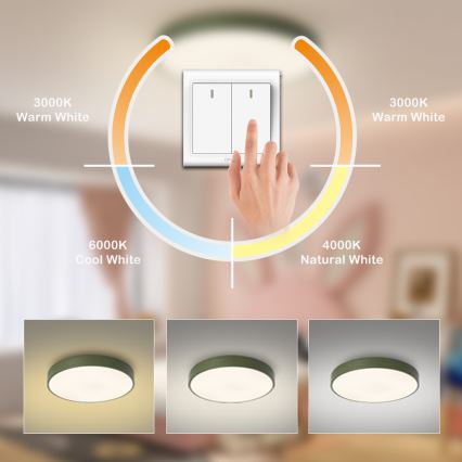 Brilagi - Plafonieră LED POOL, 60 W, 230 V, 3000/4000/6000K, Ø 60 cm, verde