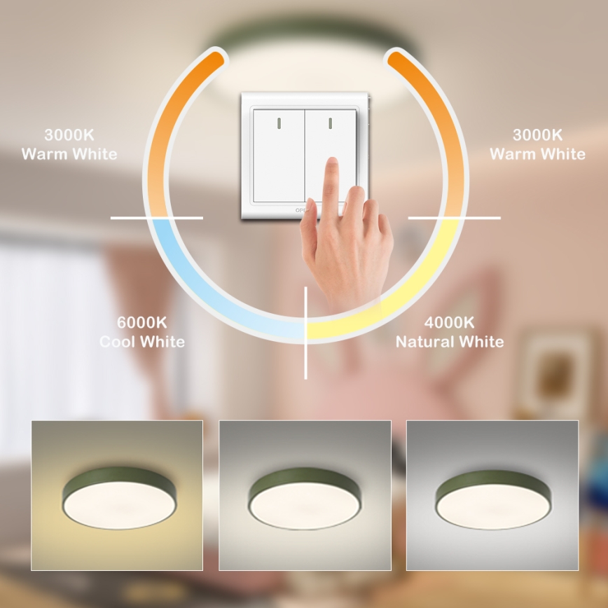 Brilagi - Plafonieră LED POOL, 60 W, 230 V, 3000/4000/6000K, Ø 60 cm, verde
