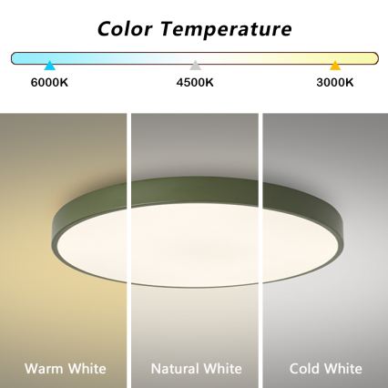 Brilagi - Plafonieră LED POOL, 60 W, 230 V, 3000/4000/6000K, Ø 60 cm, verde