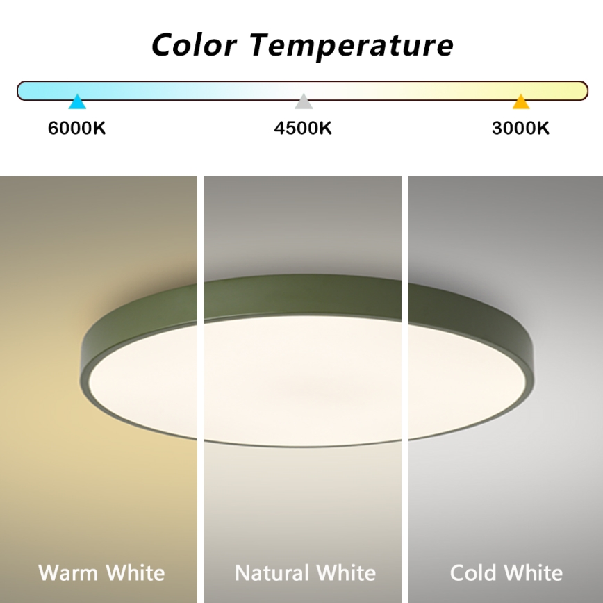 Brilagi - Plafonieră LED POOL, 60 W, 230 V, 3000/4000/6000K, Ø 60 cm, verde