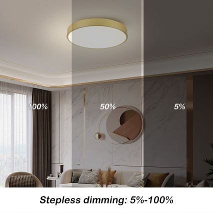Brilagi - Plafonieră LED POOL, 60W/230V, 3000/4000/6000K, Ø 60 cm, auriu