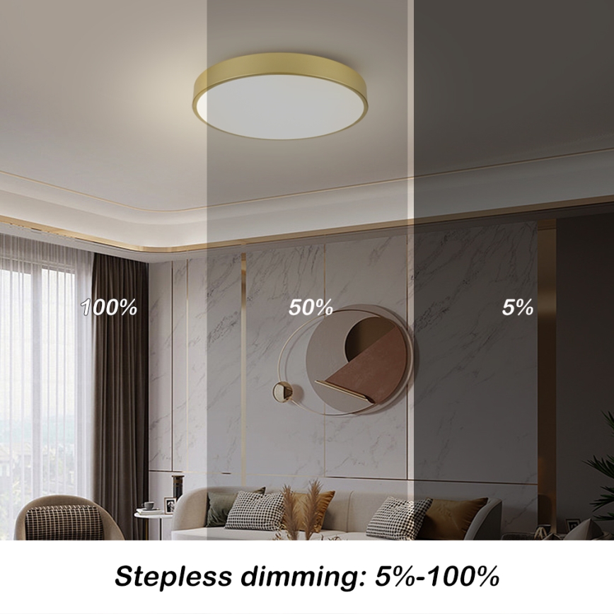 Brilagi - Plafonieră LED POOL, 60W/230V, 3000/4000/6000K, Ø 60 cm, auriu