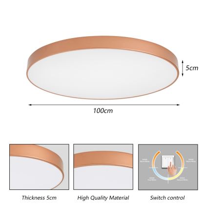 BRILAGI - Plafonieră LED POOL LED/128W/230V 3000/4000/6000K, Ø 100 cm, bronzată