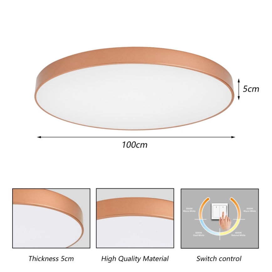 BRILAGI - Plafonieră LED POOL LED/128W/230V 3000/4000/6000K, Ø 100 cm, bronzată