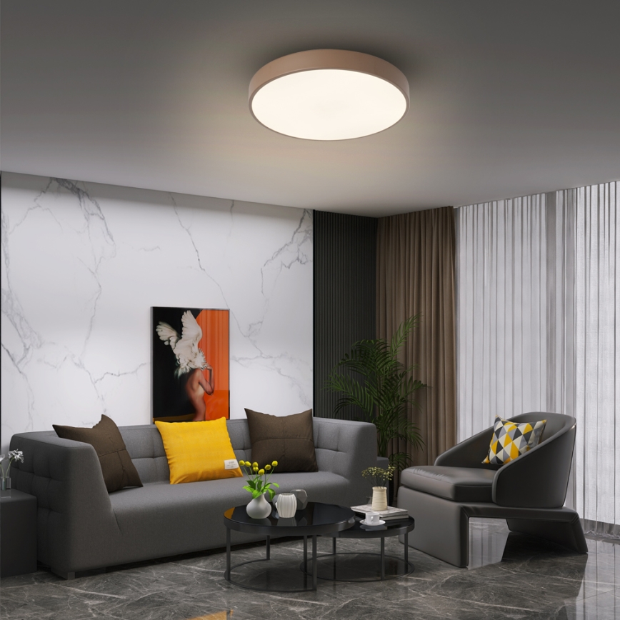 Brilagi - Plafonieră LED POOL, 36 W, 230 V, 3000/4000/6000K, Ø 30 cm, maro