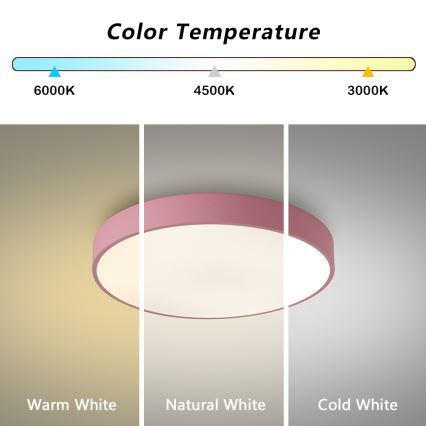 Brilagi - Plafonieră POOL LED/36W/230V 3000/4000/6000K Ø 30 cm roz