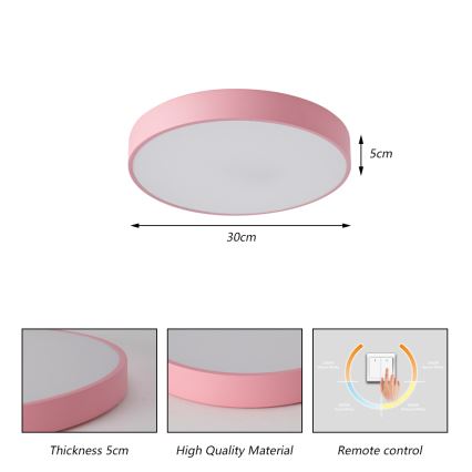 Brilagi - Plafonieră POOL LED/36W/230V 3000/4000/6000K Ø 30 cm roz