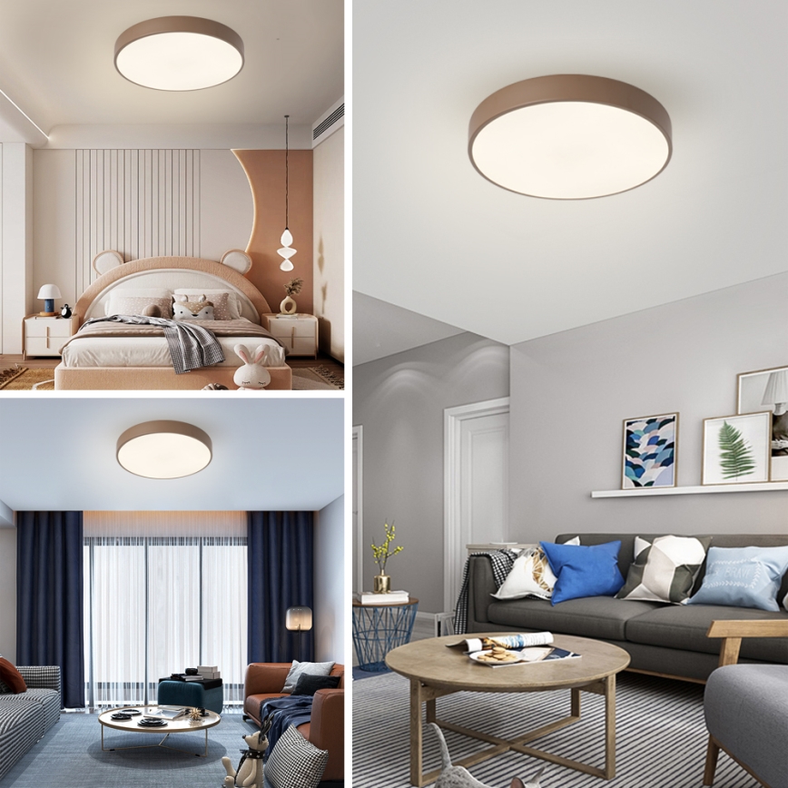 Brilagi - Plafonieră LED POOL, 60 W, 230 V, 3000/4000/6000 K, Ø 50 cm, maro