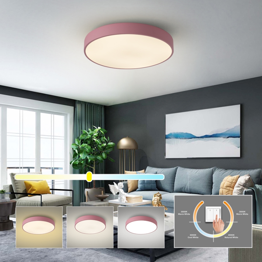 Brilagi - Plafonieră LED POOL LED/60W/230V 3000/4000/6000K Ø 50 cm roz