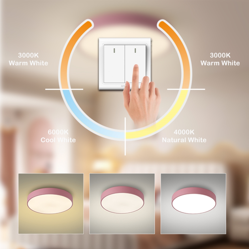 Brilagi - Plafonieră LED POOL LED/60W/230V 3000/4000/6000K Ø 50 cm roz