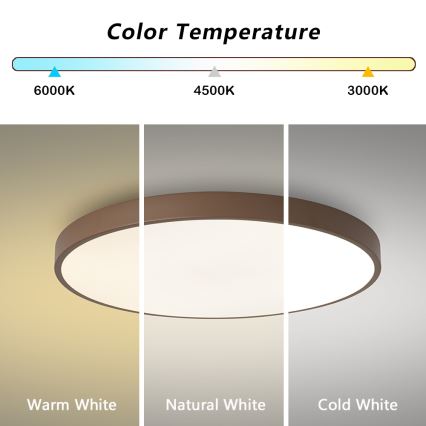 Brilagi - Plafonieră LED POOL, 60W, 230V, 3000/4000/6000K, Ø 60 cm, maro