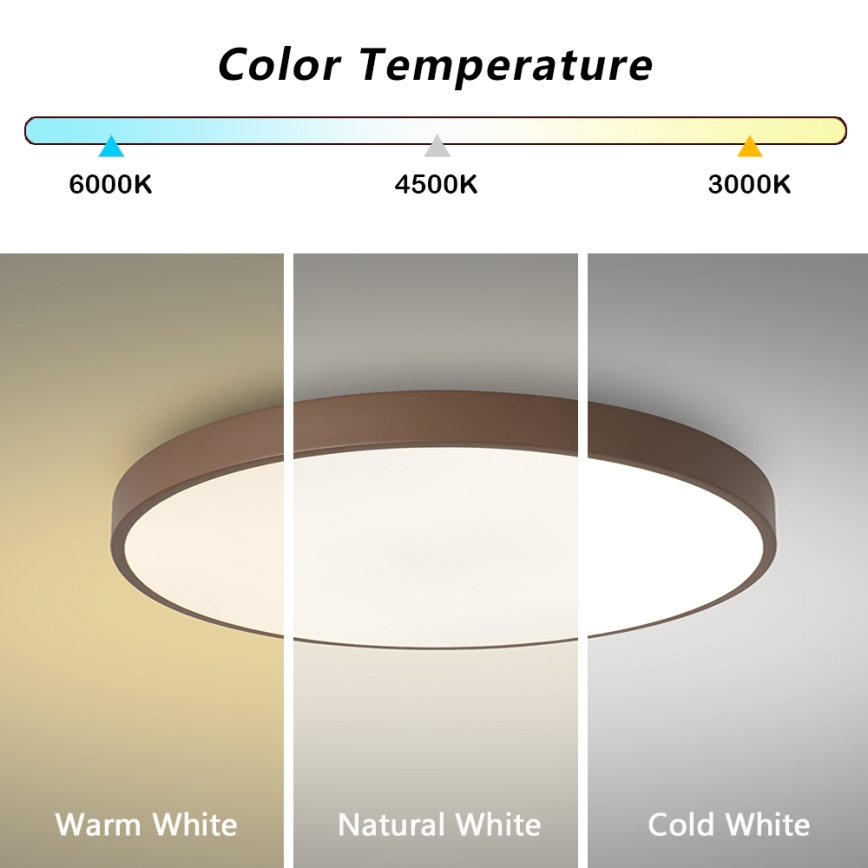 Brilagi - Plafonieră LED POOL, 60W, 230V, 3000/4000/6000K, Ø 60 cm, maro
