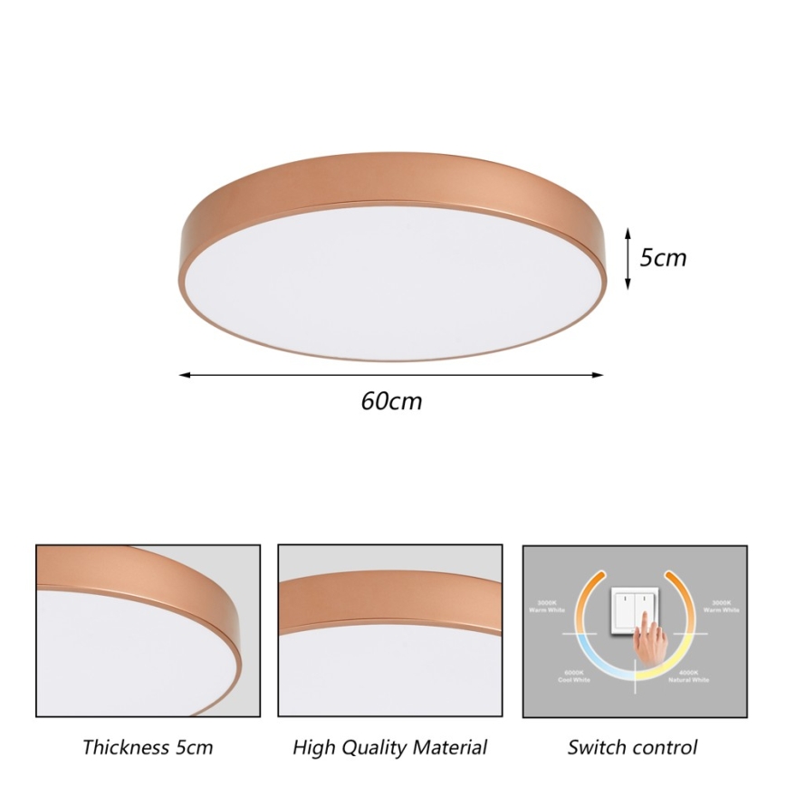 BRILAGI - Plafonieră LED POOL LED/60W/230V 3000/4000/6000K pr. 60 cm cupru