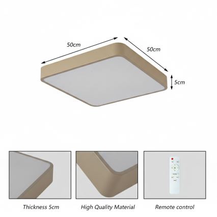 BRILAGI - Plafonieră LED POOL SQUARE/48W/230V 3000/4000/6000K 50x50 cm bej