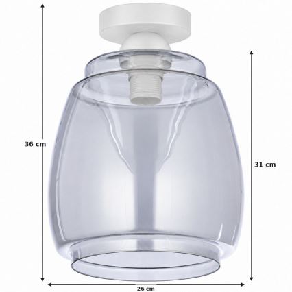 BRILAGI - Plafonieră LED RETRO GLASS 1xE27/60W/230V Ø 26 cm alb/gri fumuriu