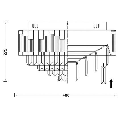 BRILAGI - Plafonieră LED dimabilă CROWN LED/41W/230V 3000–6000K, diametru 48 cm, auriu + telecomandă