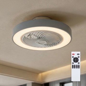 Brilagi - Plafonieră LED reglabilă cu ventilator LED/38W/230V 3000-6500K Ø 50 cm, gri + telecomandă
