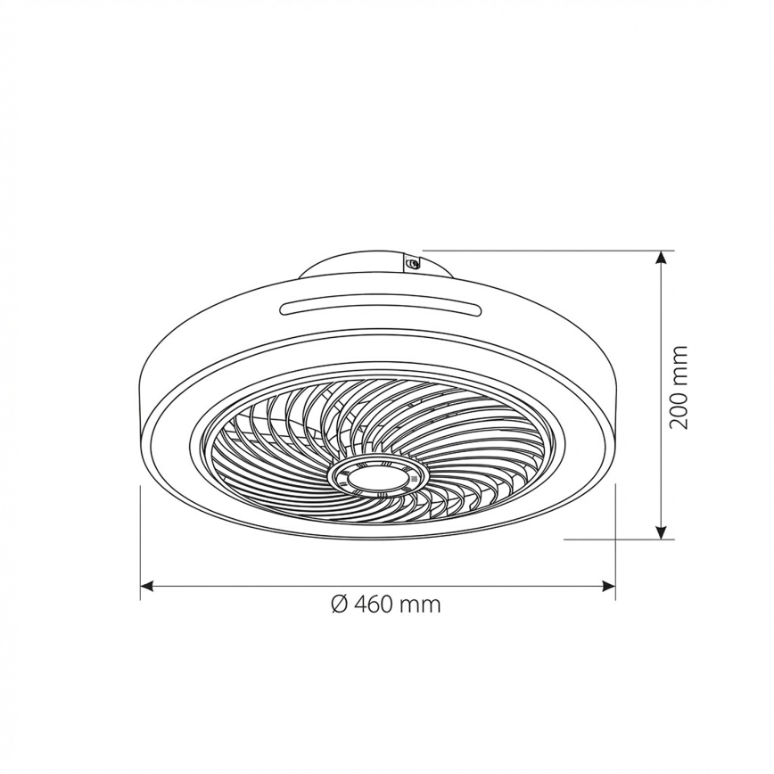 Brilagi - Plafonieră LED dimabilă cu ventilator, 38 W, 230 V, 3000–6500 K, Ø 46 cm, alb, cu telecomandă
