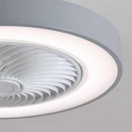 Brilagi - Plafonieră LED reglabilă cu ventilator LED/38W/230V 3000-6500K Ø 50 cm, gri + telecomandă