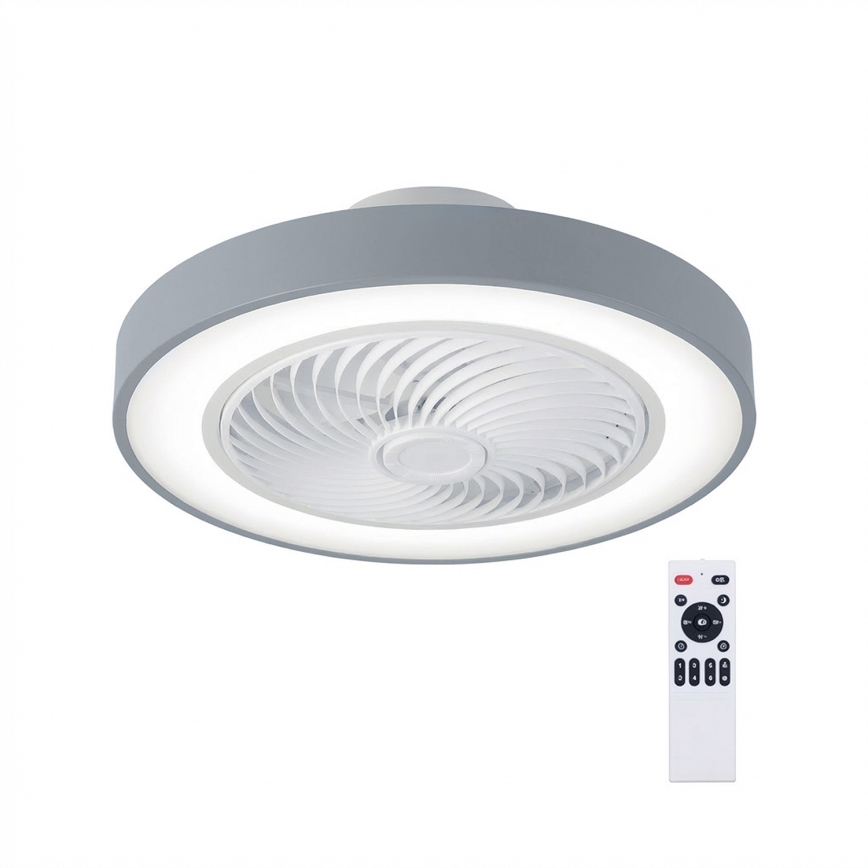 Brilagi - Plafonieră LED reglabilă cu ventilator LED/38W/230V 3000-6500K Ø 50 cm, gri + telecomandă